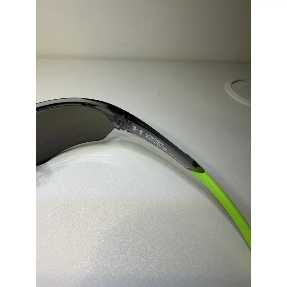 Under Armour Mens Playmaker Wrap Sunglasses Neon Shield Blue Green Athleisure